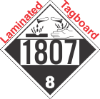 Corrosive Class 8 UN1807 Tagboard DOT Placard