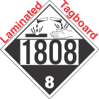 Corrosive Class 8 UN1808 Tagboard DOT Placard