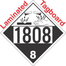 Corrosive Class 8 UN1808 Tagboard DOT Placard