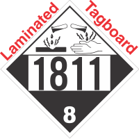 Corrosive Class 8 UN1811 Tagboard DOT Placard