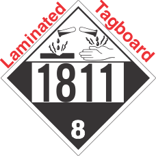 Corrosive Class 8 UN1811 Tagboard DOT Placard