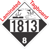 Corrosive Class 8 UN1813 Tagboard DOT Placard