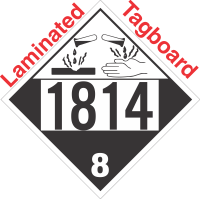 Corrosive Class 8 UN1814 Tagboard DOT Placard