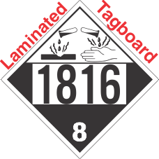 Corrosive Class 8 UN1816 Tagboard DOT Placard