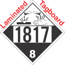 Corrosive Class 8 UN1817 Tagboard DOT Placard