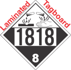 Corrosive Class 8 UN1818 Tagboard DOT Placard
