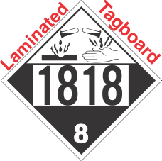 Corrosive Class 8 UN1818 Tagboard DOT Placard
