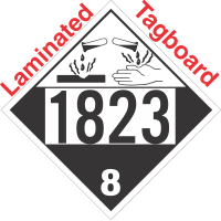 Corrosive Class 8 UN1823 Tagboard DOT Placard