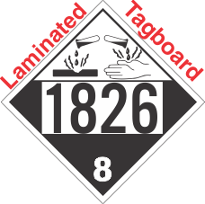 Corrosive Class 8 UN1826 Tagboard DOT Placard