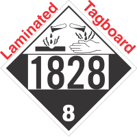 Corrosive Class 8 UN1828 Tagboard DOT Placard