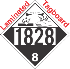 Corrosive Class 8 UN1828 Tagboard DOT Placard