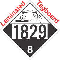 Corrosive Class 8 UN1829 Tagboard DOT Placard