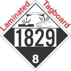 Corrosive Class 8 UN1829 Tagboard DOT Placard