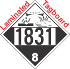 Corrosive Class 8 UN1831 Tagboard DOT Placard