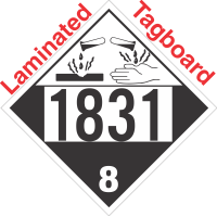 Corrosive Class 8 UN1831 Tagboard DOT Placard