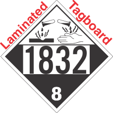 Corrosive Class 8 UN1832 Tagboard DOT Placard
