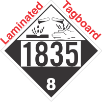 Corrosive Class 8 UN1835 Tagboard DOT Placard