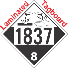 Corrosive Class 8 UN1837 Tagboard DOT Placard