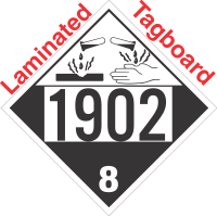 Corrosive Class 8 UN1902 Tagboard DOT Placard