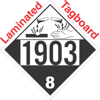 Corrosive Class 8 UN1903 Tagboard DOT Placard