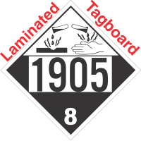 Corrosive Class 8 UN1905 Tagboard DOT Placard