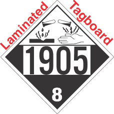 Corrosive Class 8 UN1905 Tagboard DOT Placard