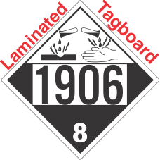Corrosive Class 8 UN1906 Tagboard DOT Placard