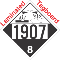 Corrosive Class 8 UN1907 Tagboard DOT Placard