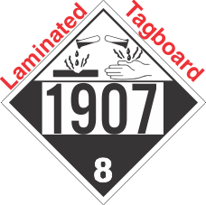 Corrosive Class 8 UN1907 Tagboard DOT Placard