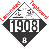 Corrosive Class 8 UN1908 Tagboard DOT Placard