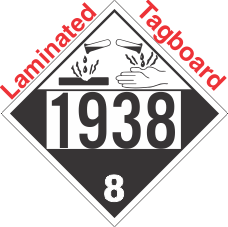 Corrosive Class 8 UN1938 Tagboard DOT Placard