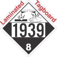 Corrosive Class 8 UN1939 Tagboard DOT Placard