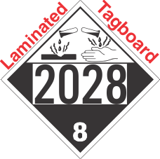Corrosive Class 8 UN2028 Tagboard DOT Placard