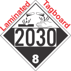 Corrosive Class 8 UN2030 Tagboard DOT Placard