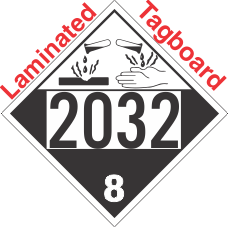 Corrosive Class 8 UN2032 Tagboard DOT Placard