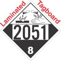 Corrosive Class 8 UN2051 Tagboard DOT Placard