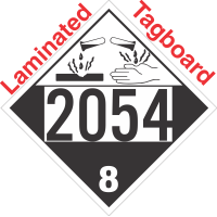 Corrosive Class 8 UN2054 Tagboard DOT Placard