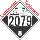 Corrosive Class 8 UN2079 Tagboard DOT Placard