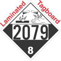 Corrosive Class 8 UN2079 Tagboard DOT Placard