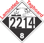 Corrosive Class 8 UN2214 Tagboard DOT Placard