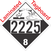 Corrosive Class 8 UN2225 Tagboard DOT Placard