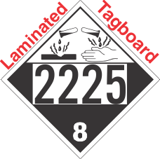 Corrosive Class 8 UN2225 Tagboard DOT Placard