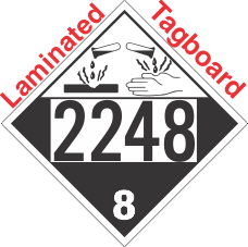 Corrosive Class 8 UN2248 Tagboard DOT Placard
