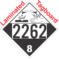 Corrosive Class 8 UN2262 Tagboard DOT Placard