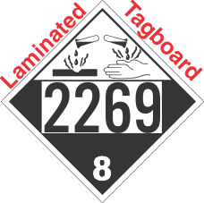 Corrosive Class 8 UN2269 Tagboard DOT Placard