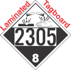 Corrosive Class 8 UN2305 Tagboard DOT Placard
