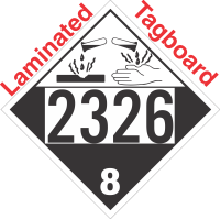 Corrosive Class 8 UN2326 Tagboard DOT Placard