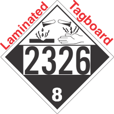 Corrosive Class 8 UN2326 Tagboard DOT Placard
