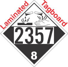 Corrosive Class 8 UN2357 Tagboard DOT Placard