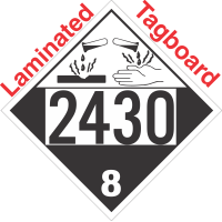 Corrosive Class 8 UN2430 Tagboard DOT Placard